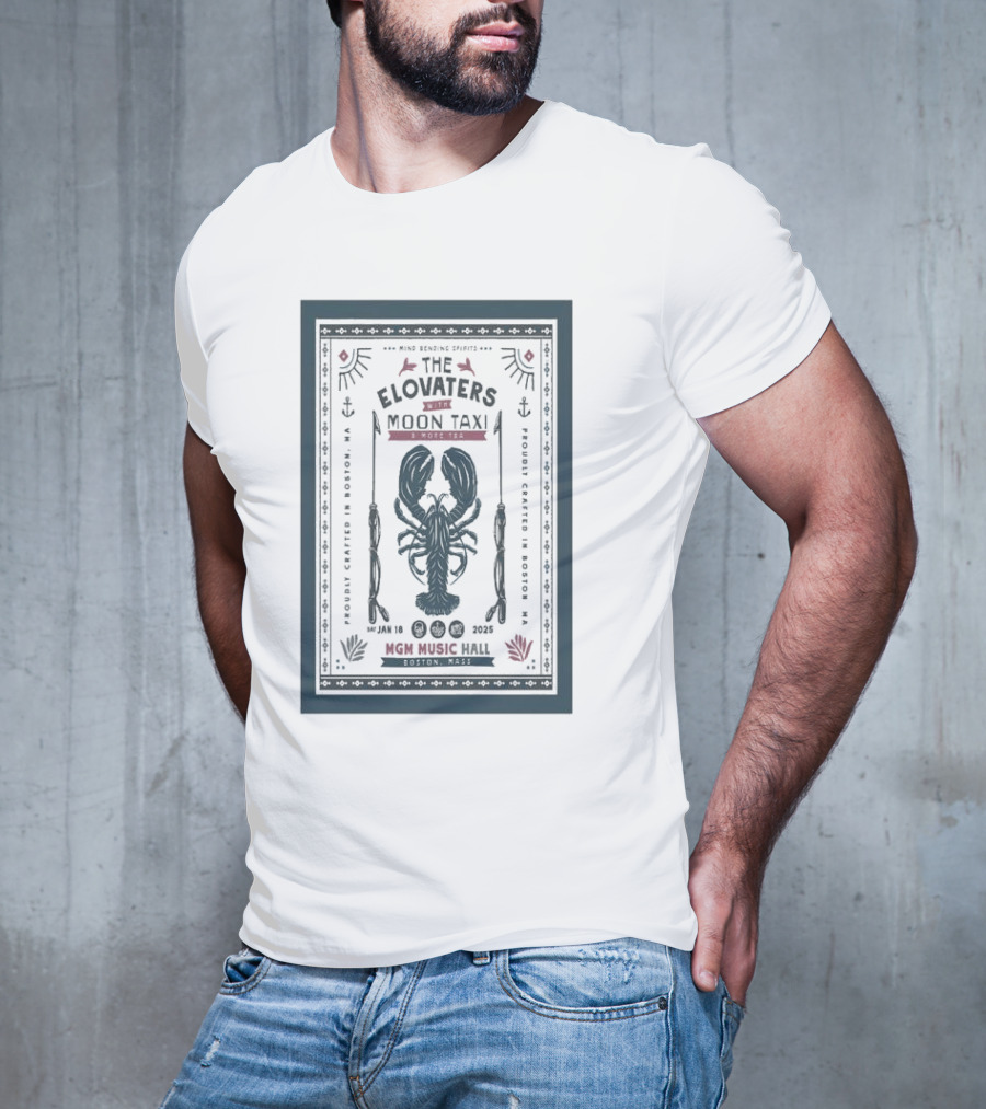 The Elovaters With Moon Taxi Jan 18 2025 Boston MGM Music Hall T-Shirt