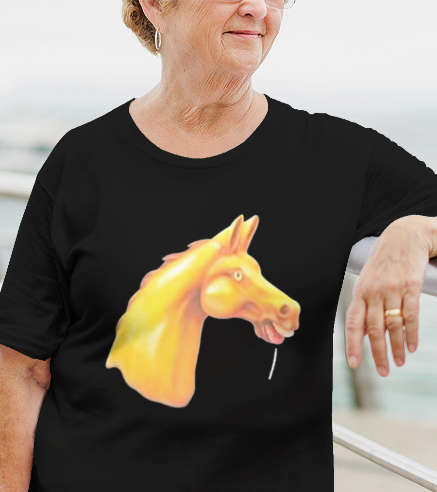 Andrew Garfield Horse What's The Rush Black Shirt Colorful Horse Head T-Shirt