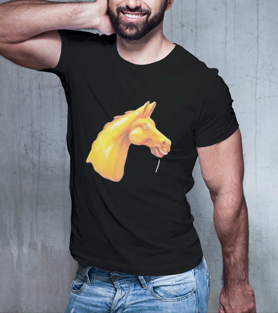 Andrew Garfield Horse What's The Rush Black Shirt Colorful Horse Head T-Shirt