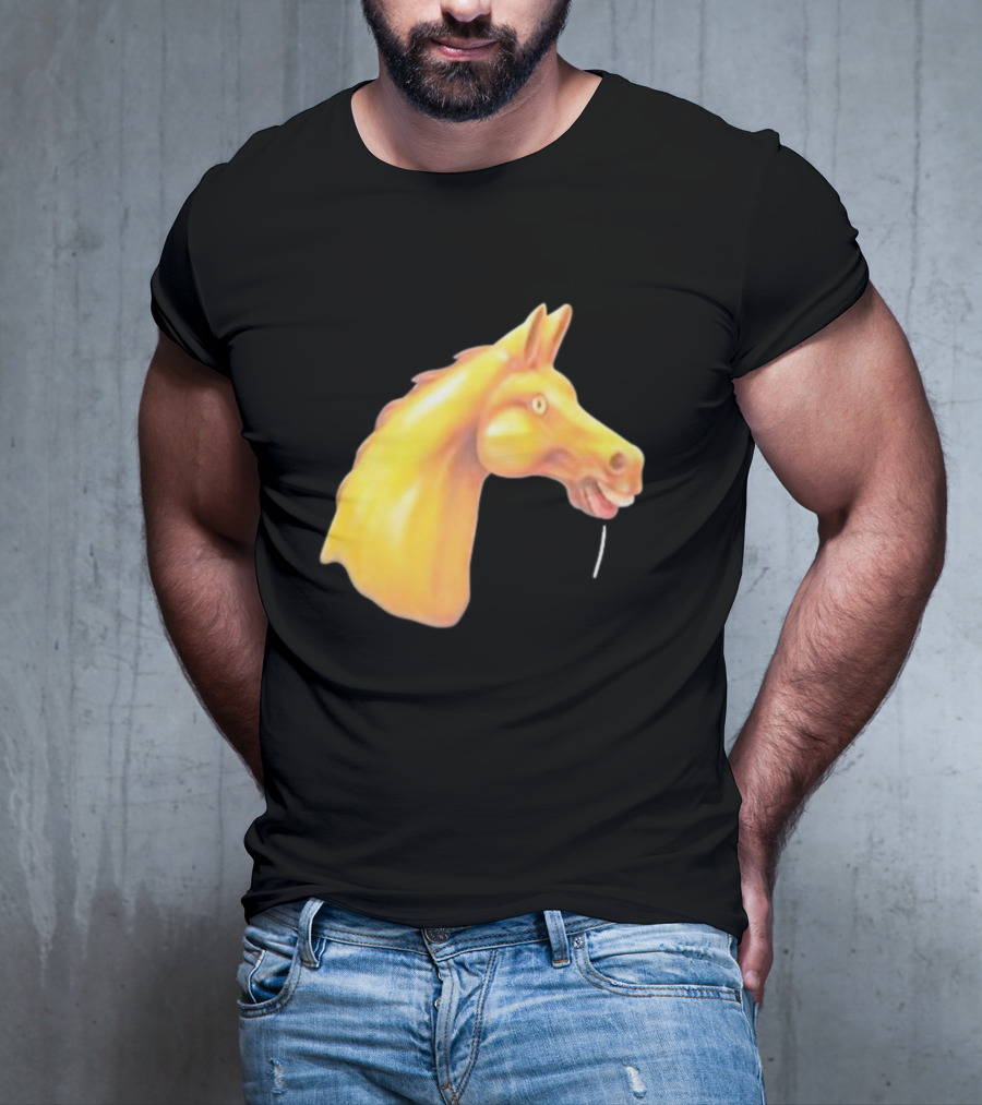 Andrew Garfield Horse What's The Rush Black Shirt Colorful Horse Head T-Shirt