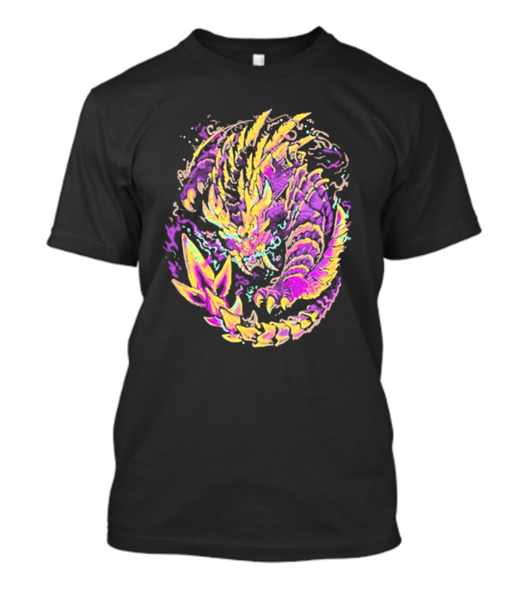 Monster Hunter Magnamalo Neon Colorful Dragon Graphics T-Shirt