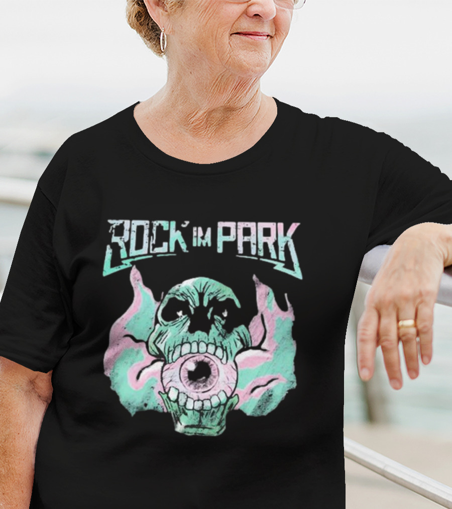 Rock Im Park Smoke Skull Flaming Eyeball T-Shirt
