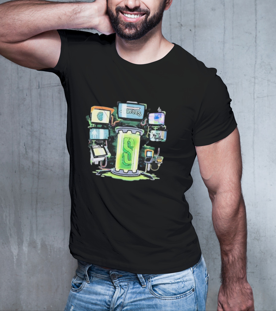 Sidemen Mutation Sci-Fi Tube With Screens And Green Elements T-Shirt