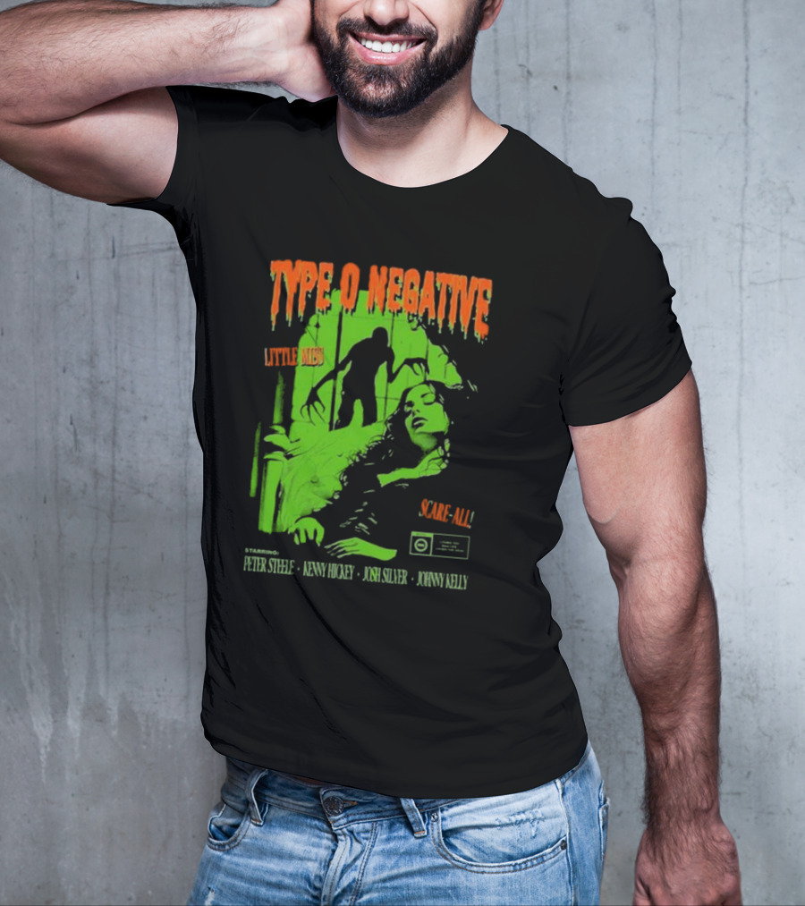 Type O Negative Little Miss Scare-All Horror Starring Peter Steele Kenny Hickey Josh Silver Johnny Kelly T-Shirt