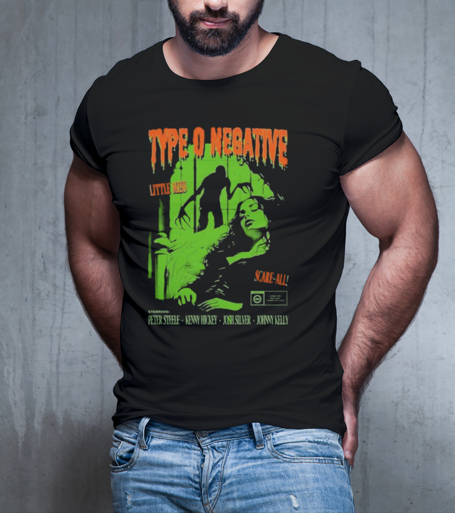 Type O Negative Little Miss Scare-All Horror Starring Peter Steele Kenny Hickey Josh Silver Johnny Kelly T-Shirt