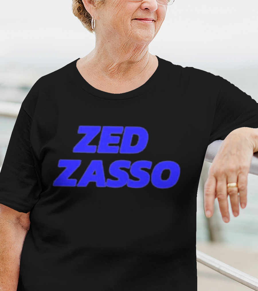 Zed Zasso Bold Blue Lettering T-Shirt