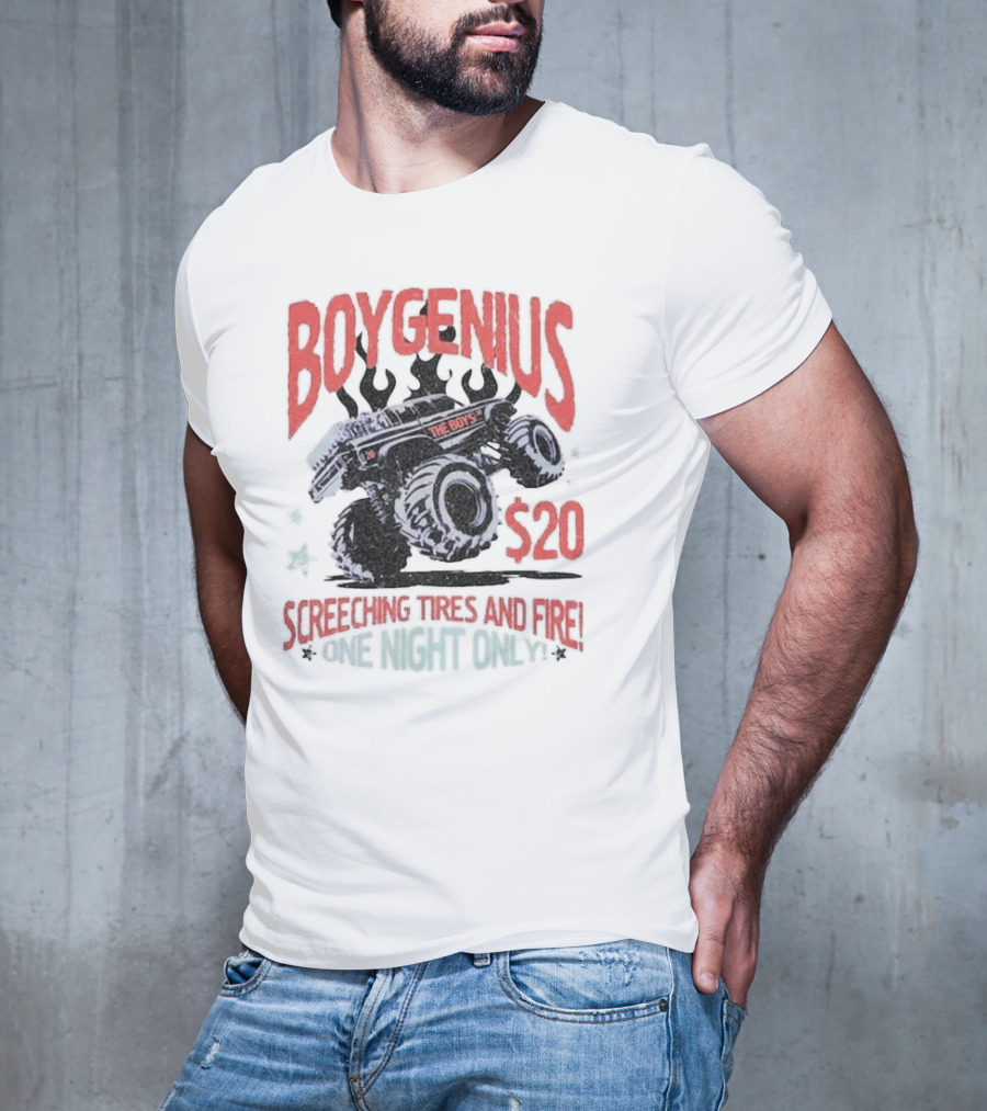 Boygenius $20 The Boys Screeching Tires And Fire One Night Only T-Shirt