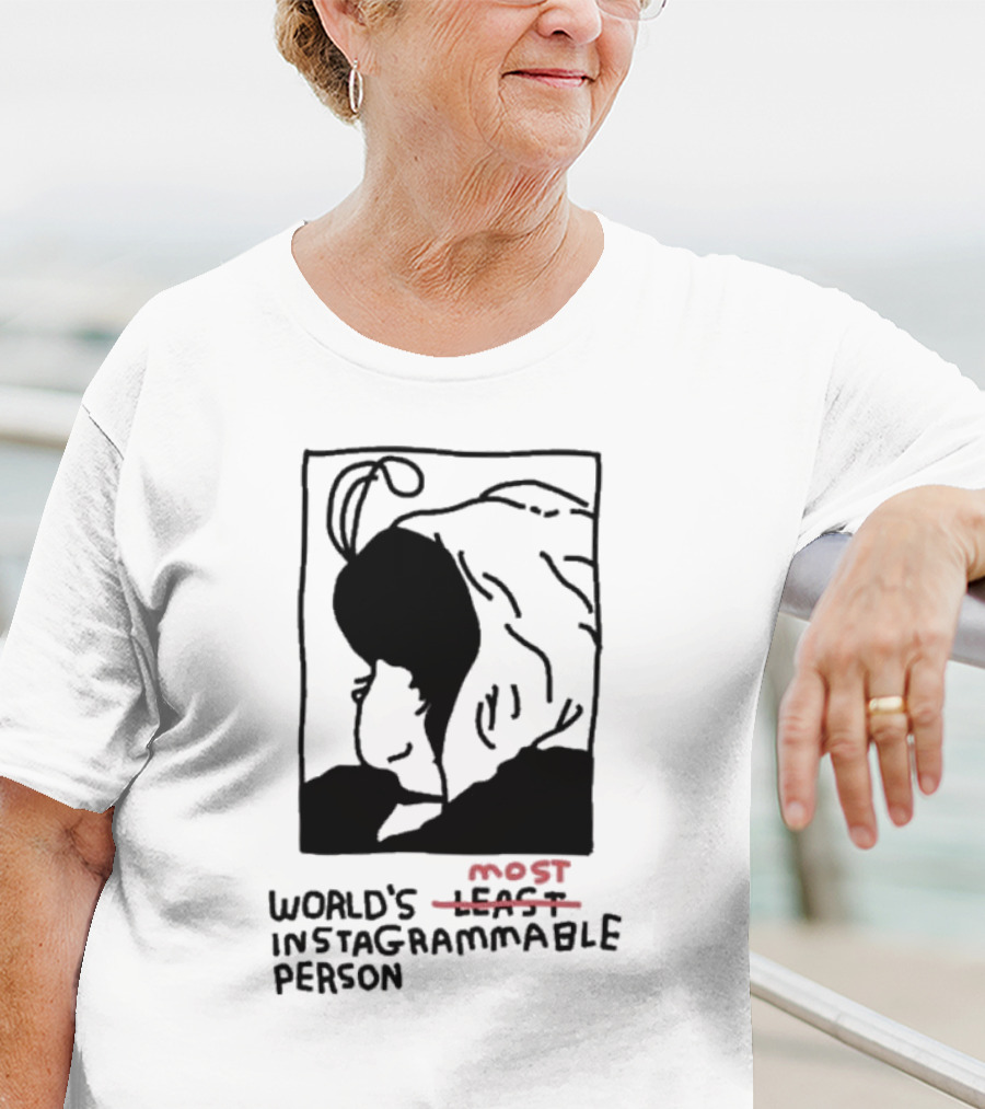 World's Least Instagrammable Person Hoodie Character Line T-Shirt
