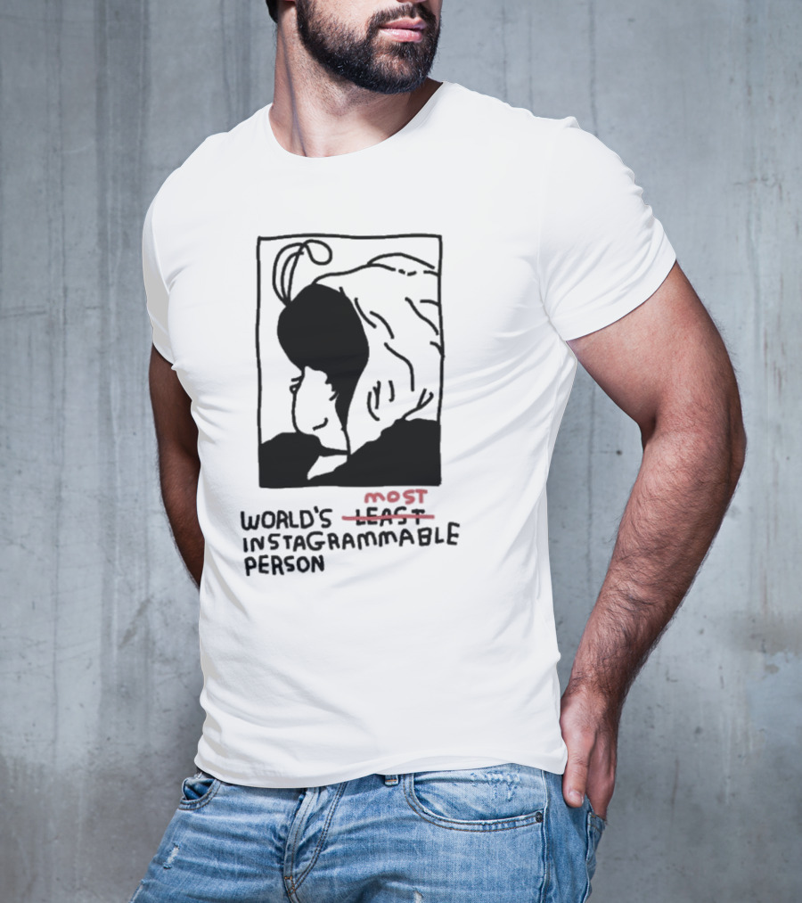 World's Least Instagrammable Person Hoodie Character Line T-Shirt