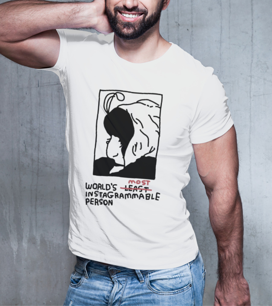 World's Least Instagrammable Person Hoodie Character Line T-Shirt