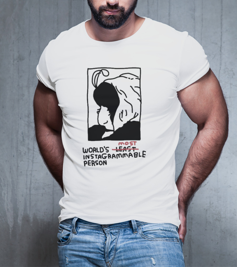 World's Least Instagrammable Person Hoodie Character Line T-Shirt