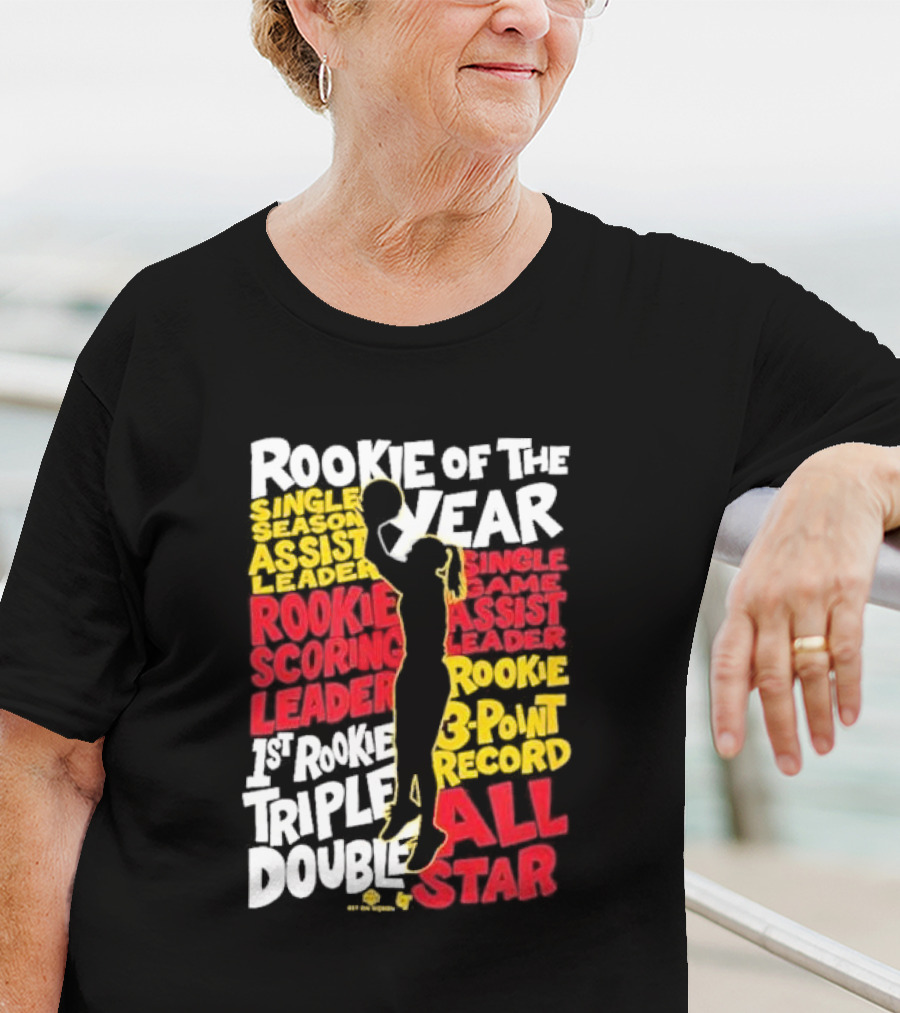 Caitlin Clark Rookie Of The Year Single Season And Game Assist Scoring Leader Triple Double 3-Point Record All Star Indiana Fever T-Shirt