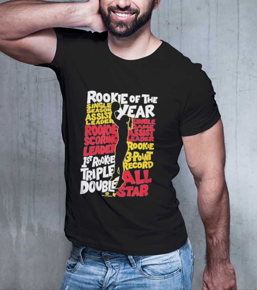 Caitlin Clark Rookie Of The Year Single Season And Game Assist Scoring Leader Triple Double 3-Point Record All Star Indiana Fever T-Shirt