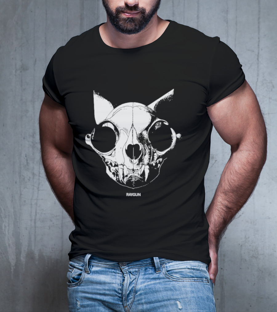 Cat Skull Raygun Heavyweight T-Shirt