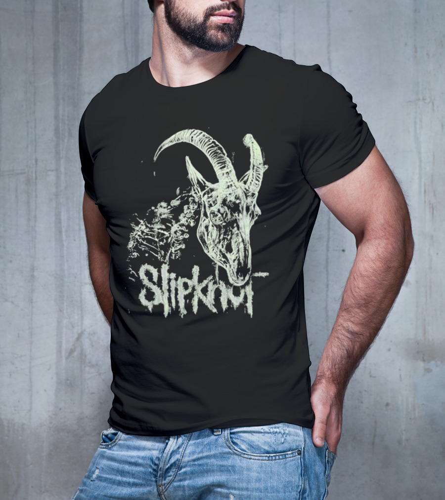 Slipknot Glow In The Dark Goat Skull Skeleton T-Shirt