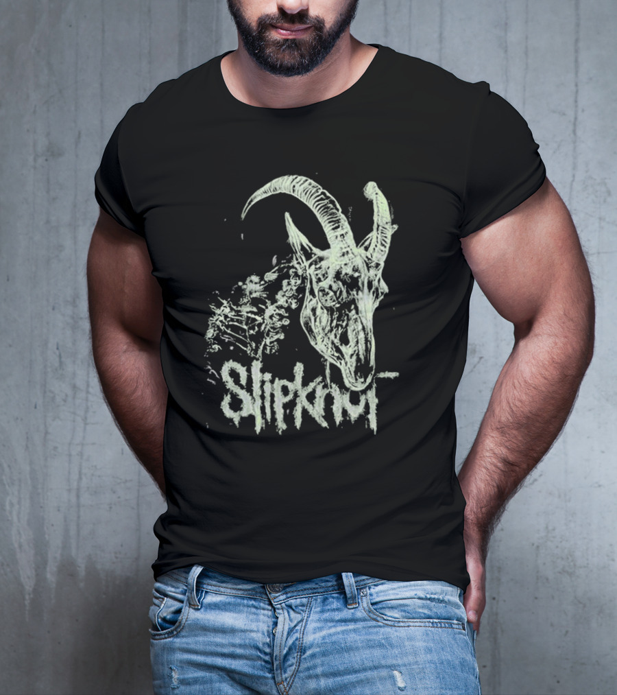Slipknot Glow In The Dark Goat Skull Skeleton T-Shirt