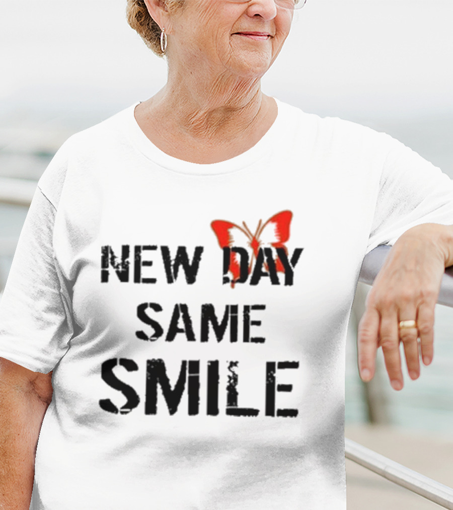 Aja Wilson New Day Same Smile Butterfly Red T-Shirt