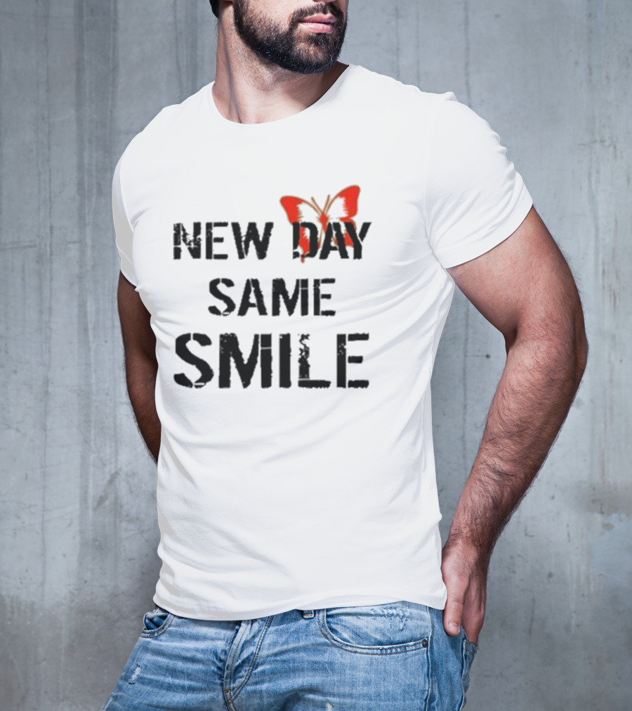 Aja Wilson New Day Same Smile Butterfly Red T-Shirt