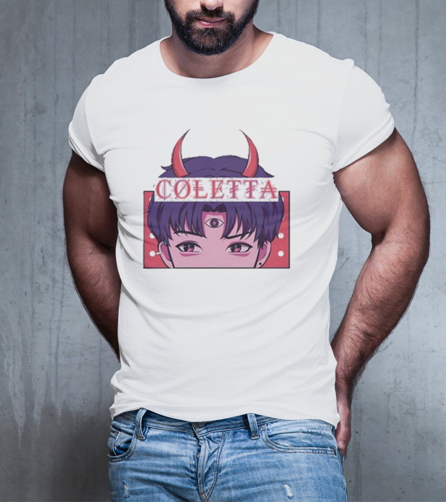 Coletta Manga Anime Third Eye Red Horns T-Shirt