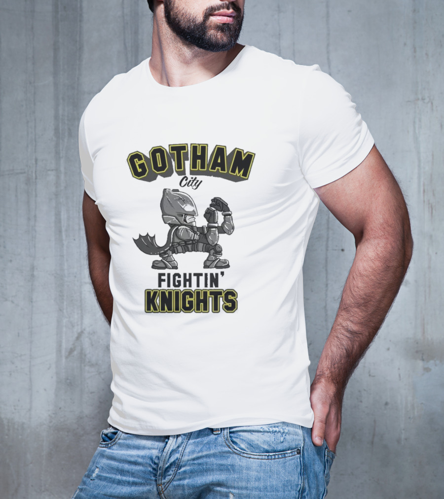Gotham City Fightin’ Knights Batman Comic Style Armor Pose T-Shirt