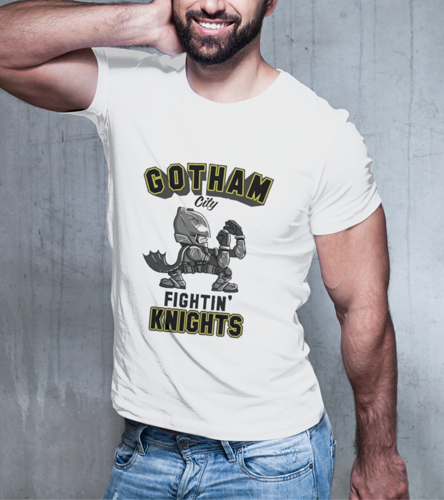 Gotham City Fightin’ Knights Batman Comic Style Armor Pose T-Shirt