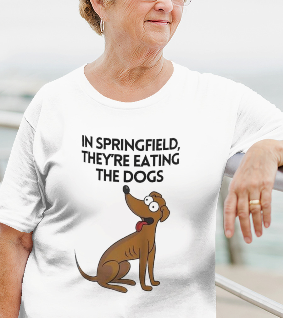 Springfield They're Eating The Dogs Funny Cartoon Dog T-Shirt