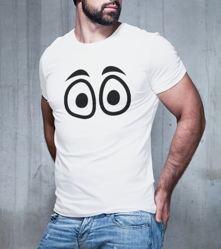 Tops Big Red Eyes Illustration Look T-Shirt