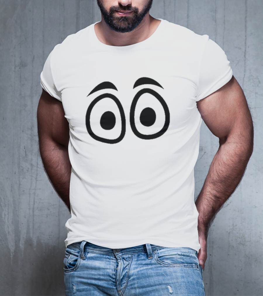 Tops Big Red Eyes Illustration Look T-Shirt