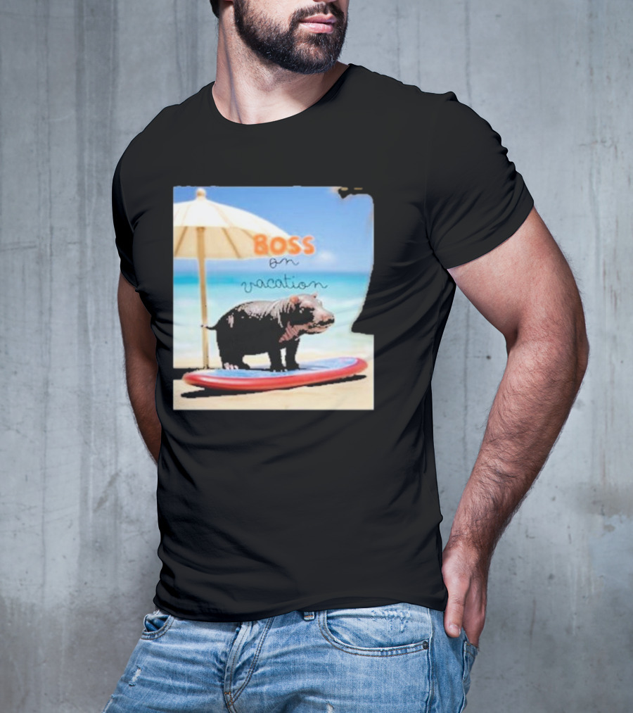 Boss On Vacation Hippo Beach Fun Series Summer T-Shirt