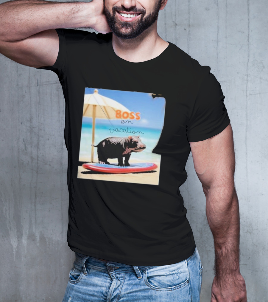 Boss On Vacation Hippo Beach Fun Series Summer T-Shirt