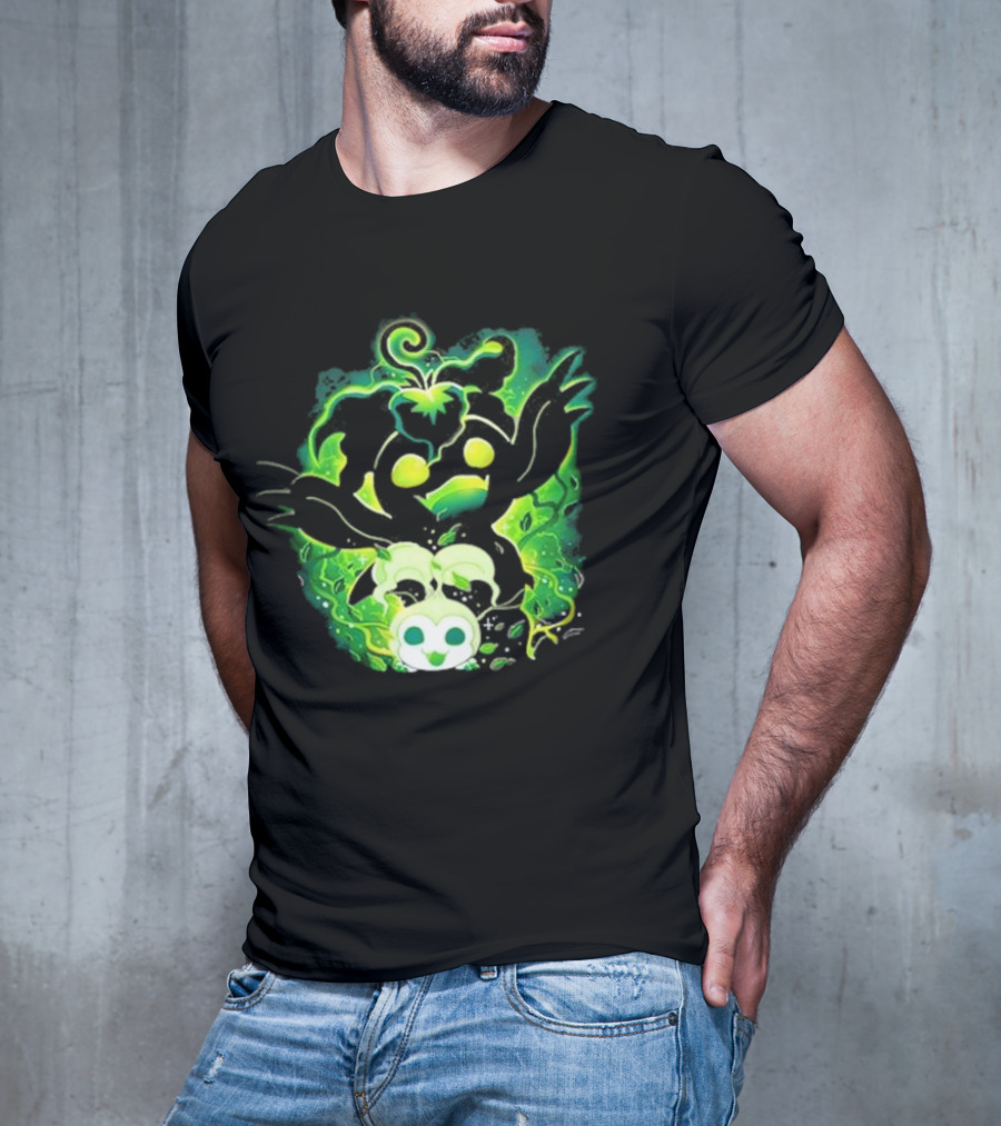 Digi Leaf Vallina Vibrant Green Creature With Gleaming Elements T-Shirt