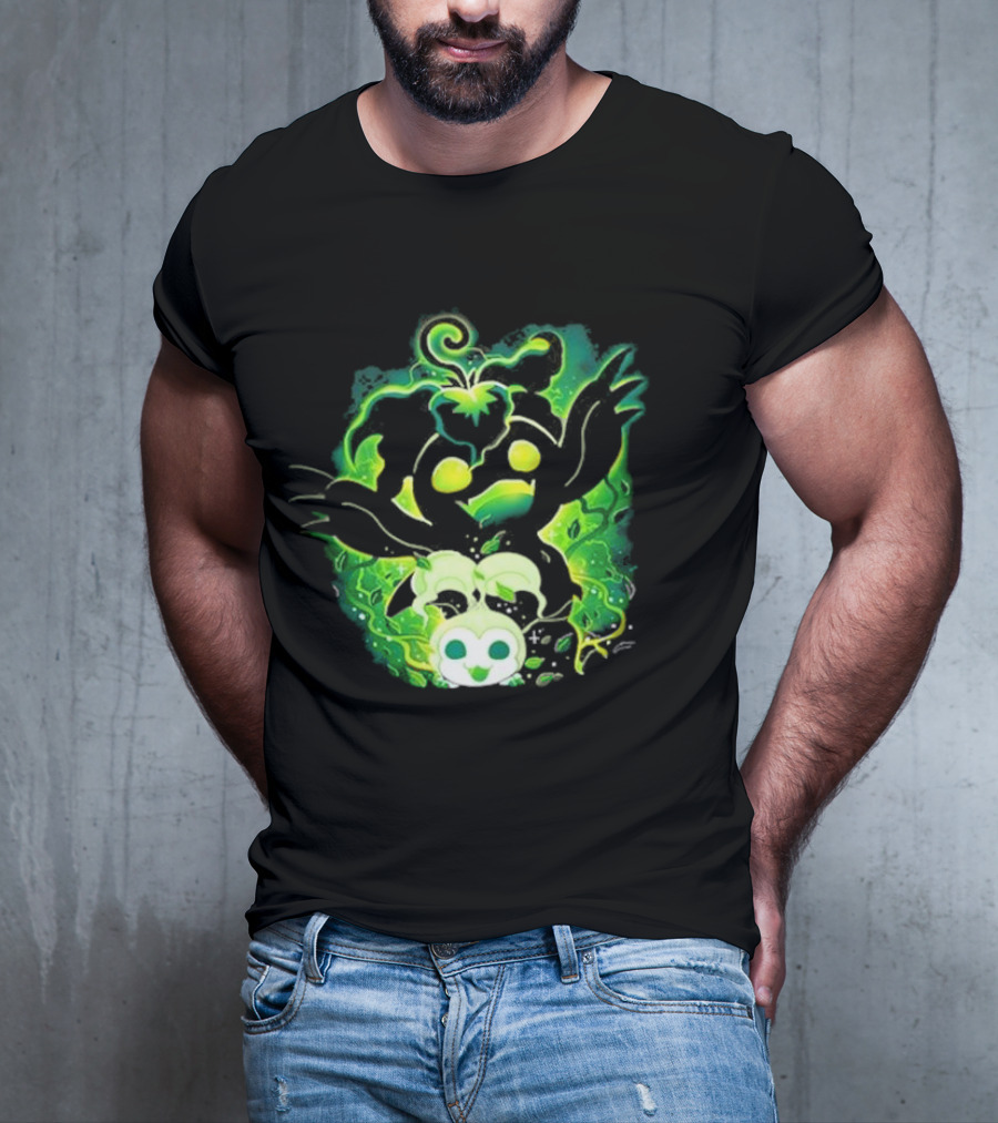 Digi Leaf Vallina Vibrant Green Creature With Gleaming Elements T-Shirt