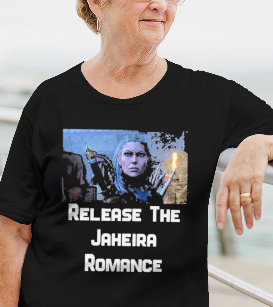 Release The Jaheira Romance Image Featuring Armor-Clad Character T-Shirt