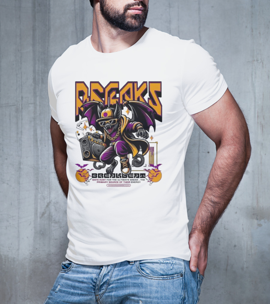 Breakbeat Bat Breaks Bats Hunt For The Ultimate Break Primary Source Of Energy T-Shirt