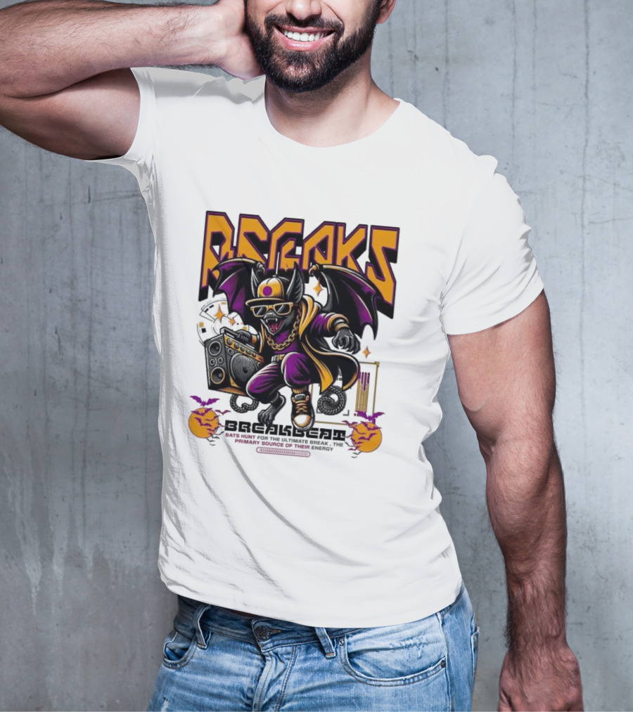 Breakbeat Bat Breaks Bats Hunt For The Ultimate Break Primary Source Of Energy T-Shirt