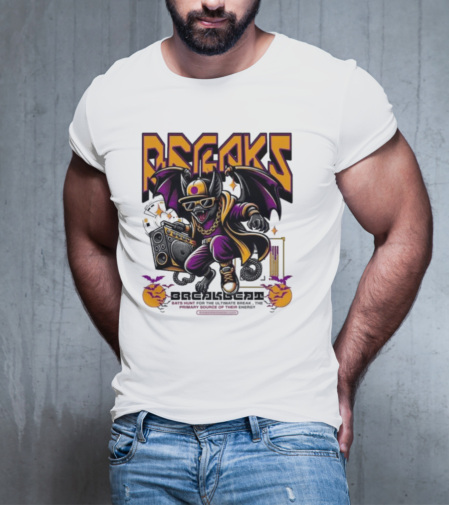 Breakbeat Bat Breaks Bats Hunt For The Ultimate Break Primary Source Of Energy T-Shirt