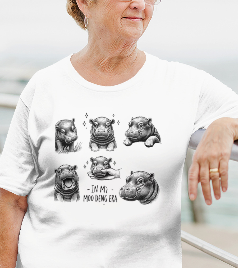 In My Moo Deng Era Funny Hippo Lover Zoo In Thai T-Shirt