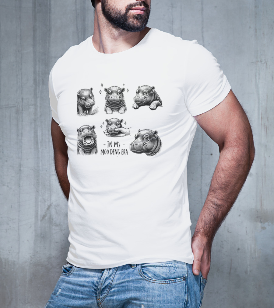 In My Moo Deng Era Funny Hippo Lover Zoo In Thai T-Shirt