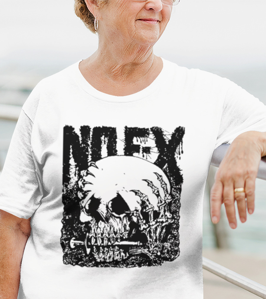 NOFX OG Skull With Skeleton Hand And Screwdriver T-Shirt