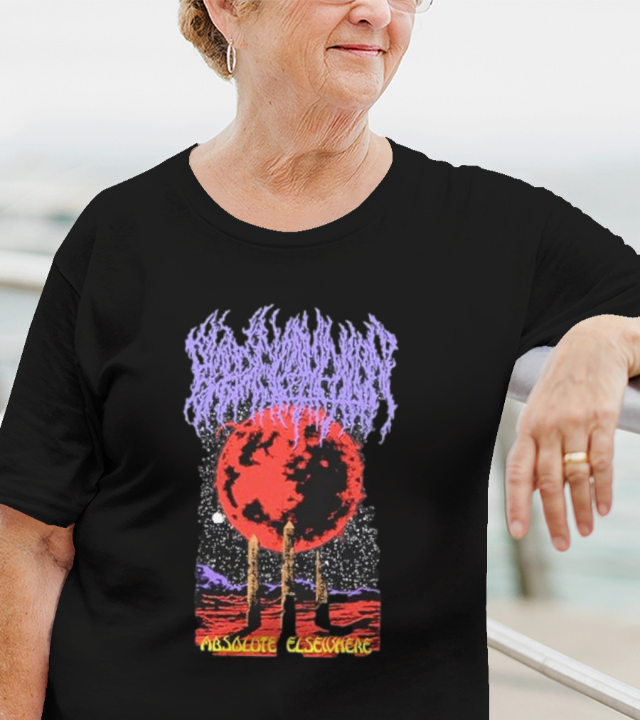Blood Incantation Absolute Elsewhere All Life Is Temporary Moon And Cosmic Landscape T-Shirt
