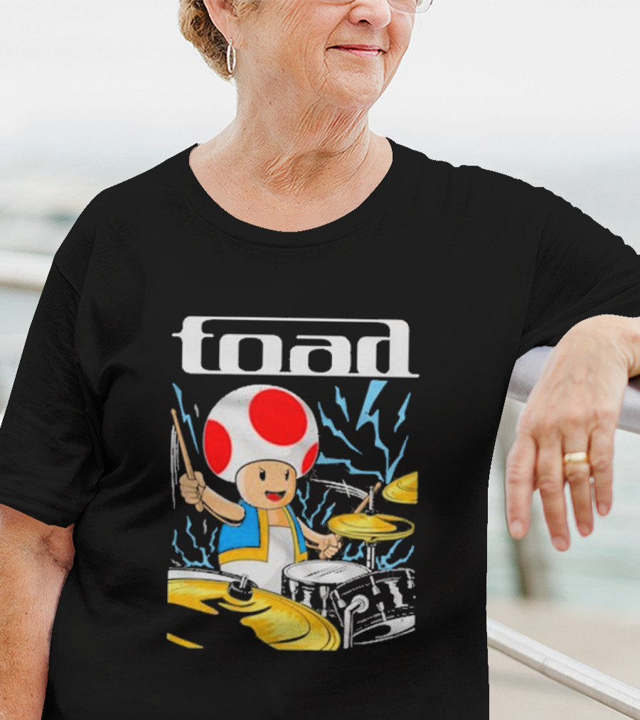 Toad Electric Drummer Mushroom Thunder T-Shirt