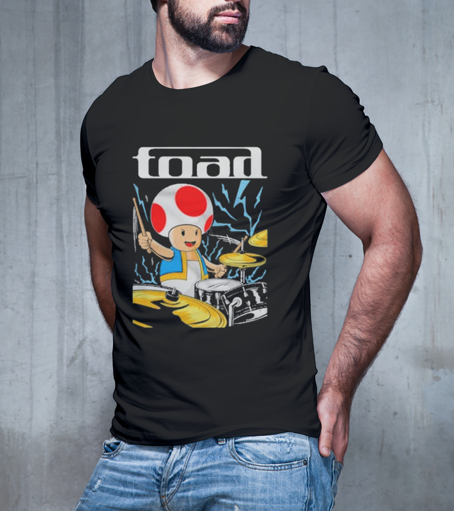 Toad Electric Drummer Mushroom Thunder T-Shirt