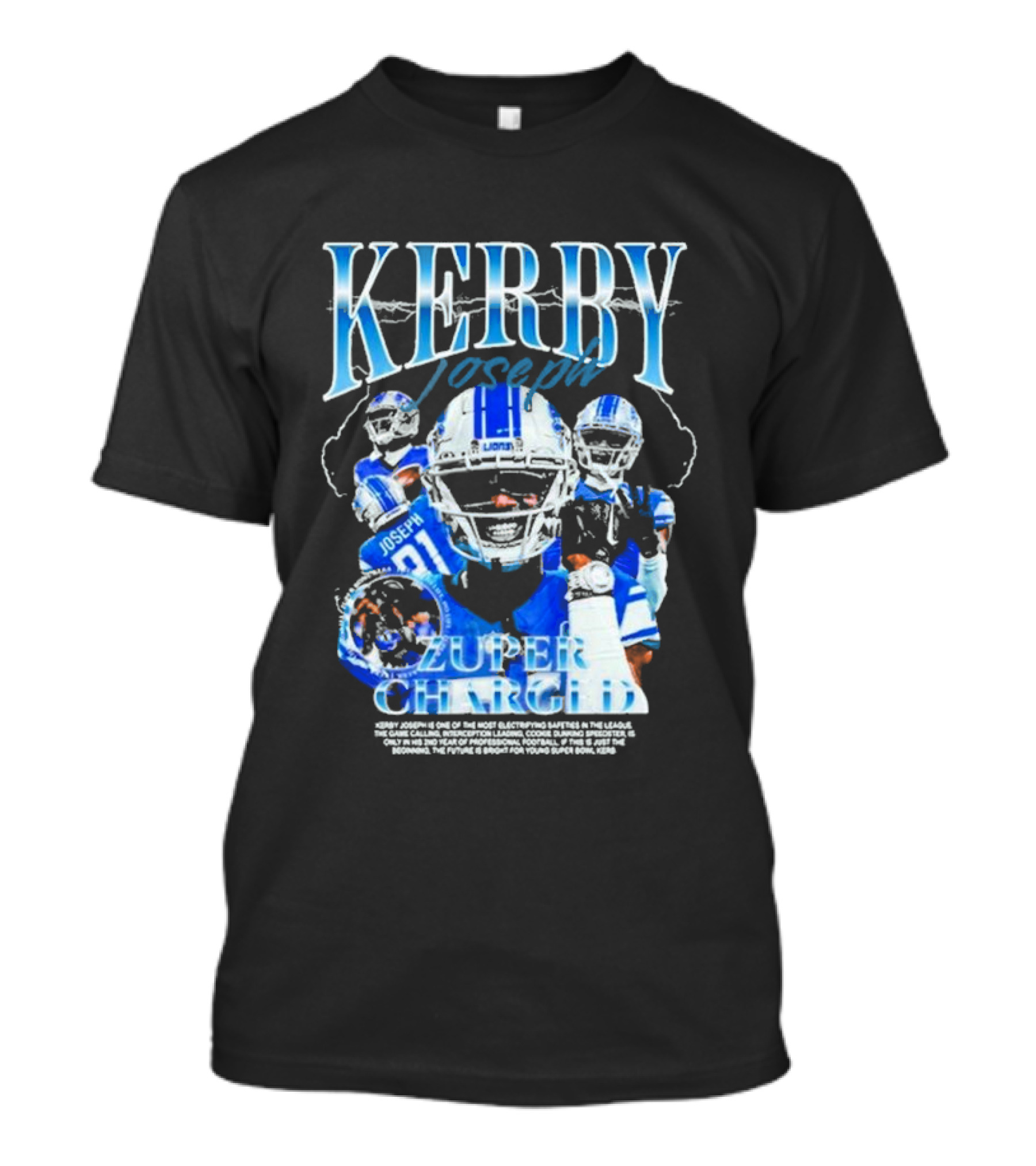 KERBY JOSEPH ZUPER CHARGED LIONS FOOTBALL BOOTLEG T-Shirt