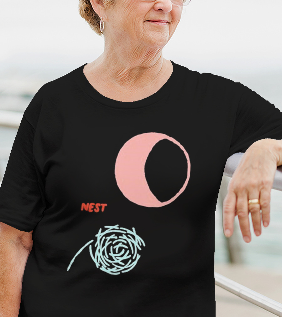 Nest And Moon Phases In Minimalist T-Shirt