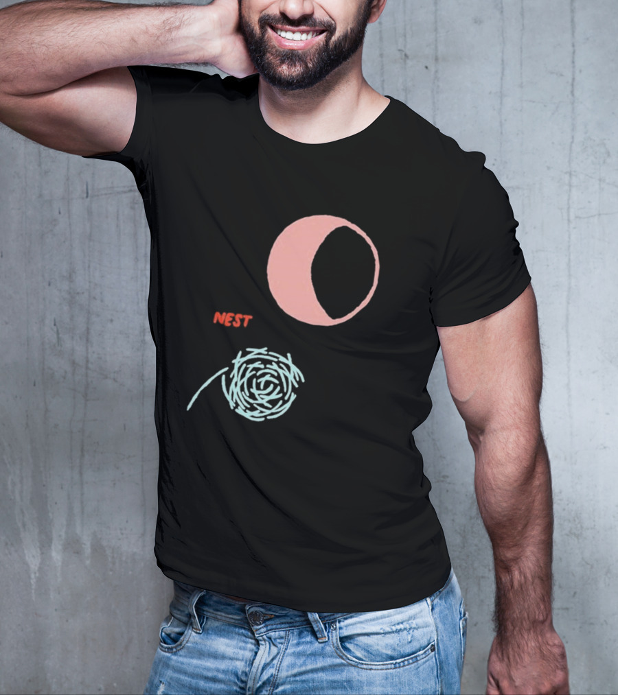 Nest And Moon Phases In Minimalist T-Shirt
