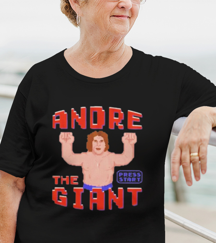Andre The Giant Press Start Retro Gaming T-Shirt