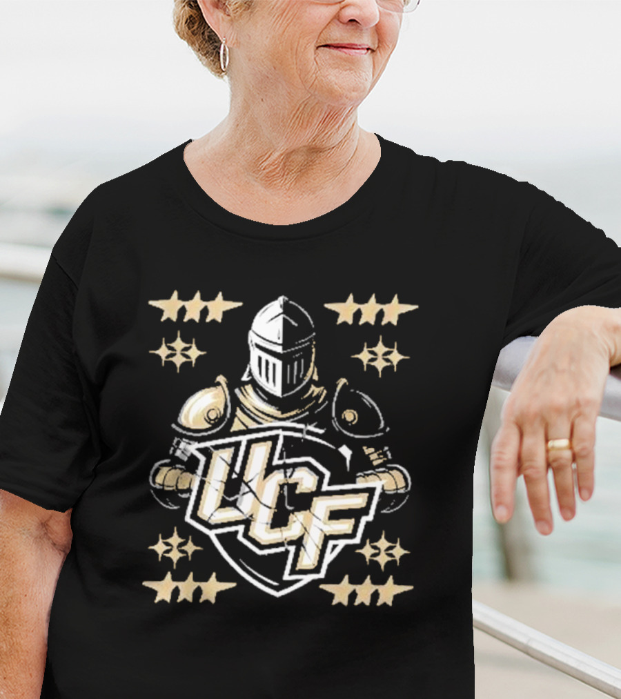UCF Knight Armor Vintage Lettering Distressed Stars T-Shirt