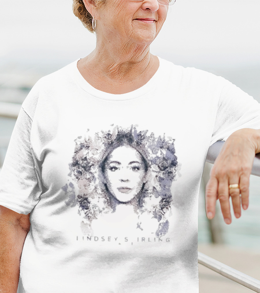 Lindsey Stirling Album Cover Watercolor Floral Face T-Shirt