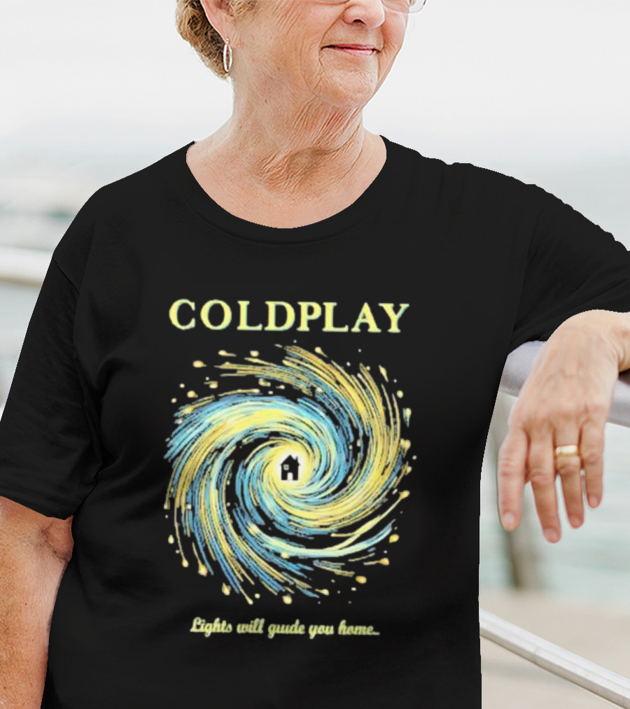 COLDPLAY Lights Will Guide You Home Swirling Universe T-Shirt