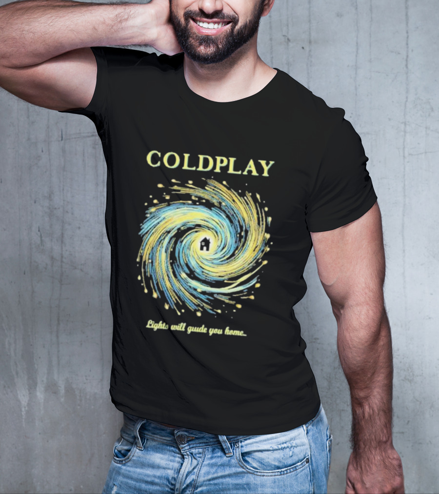 COLDPLAY Lights Will Guide You Home Swirling Universe T-Shirt